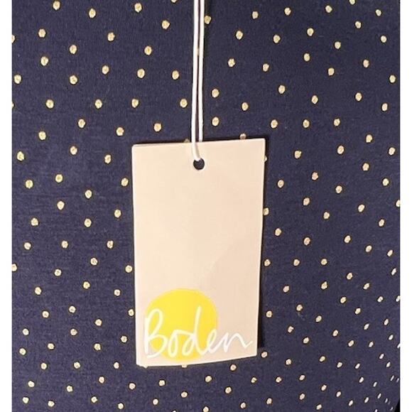 Boden Coraline Jersey Navy Metallic Spot Midi Dress Size 12 US Long Career - Picture 11 of 13